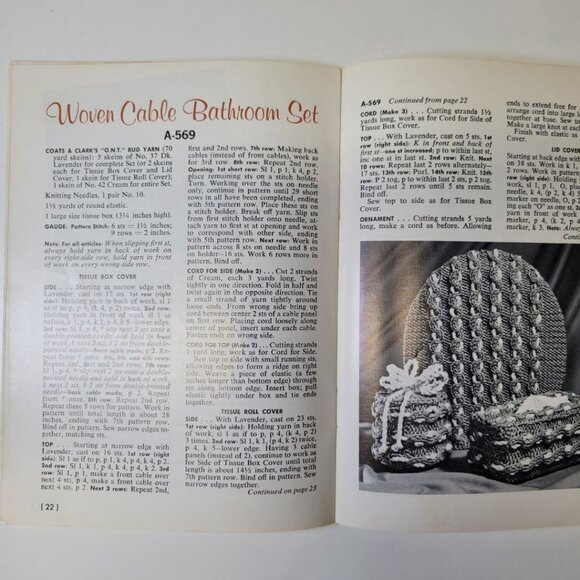 Coats Clarks Book 161 Rug Yarn Quickies Crochet Knit Vintage 1960s Mid Century - Picture 4 of 7